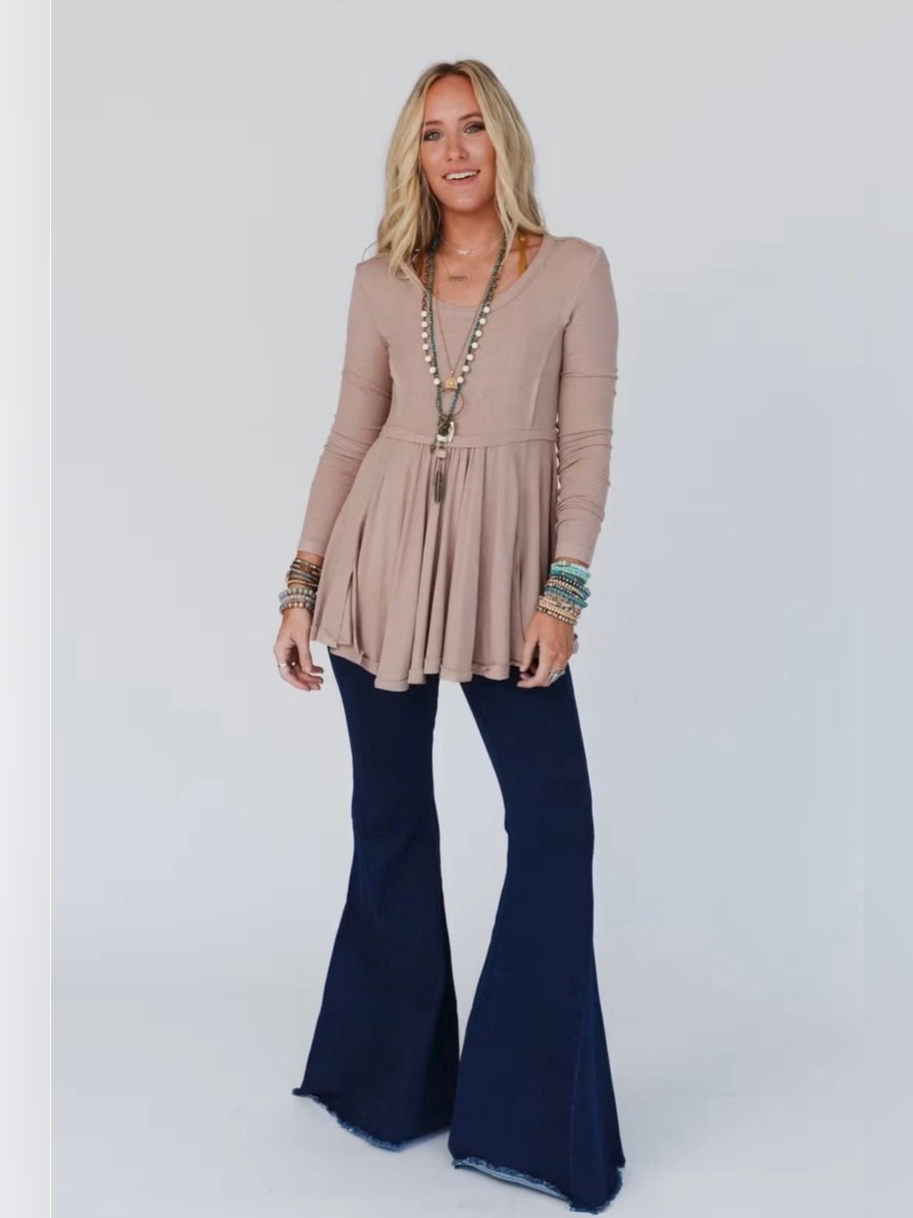 Three Bird Nest Signature Flare Bell Bottom Jean Pull On Boho Women’s sz Medium